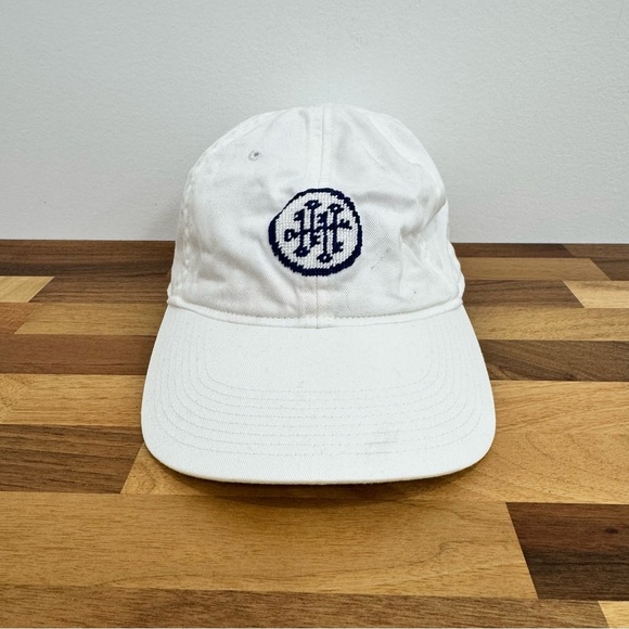 Smathers & Branson Needlepoint Monogrammed ball cap unisex white 100% cotton - Picture 1 of 6